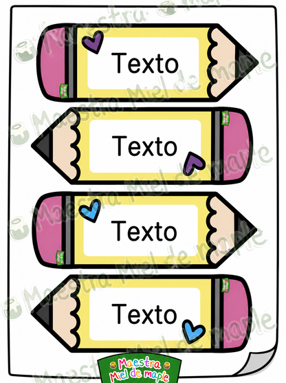 Gafetes tipo Lápiz Editables