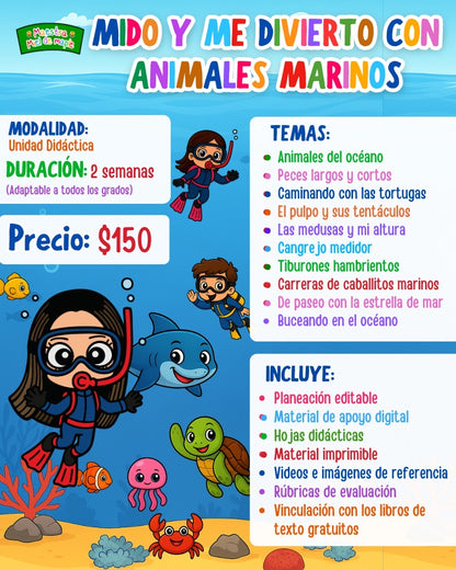 Mido y me Divierto con los Animales Marinos