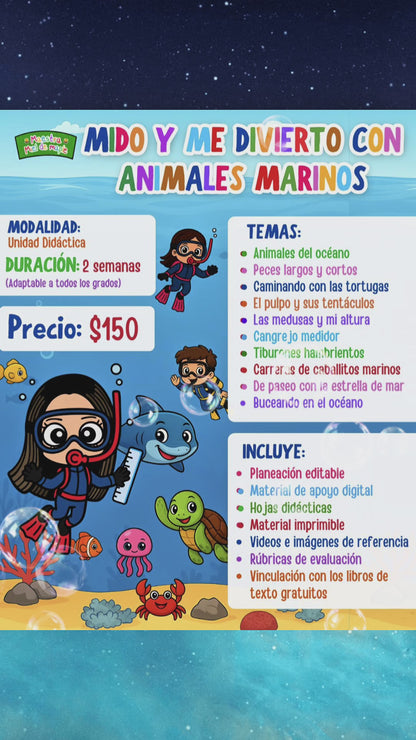 Mido y me Divierto con los Animales Marinos